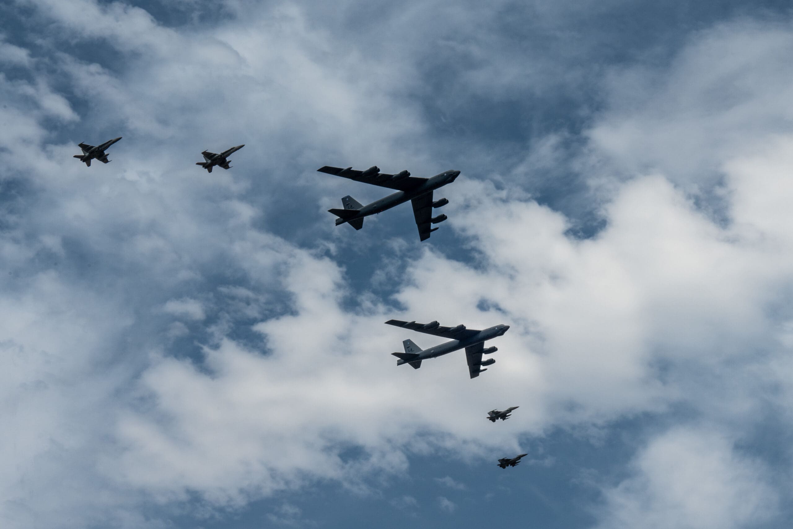 Two US Air Force B-52H bombers arrive in Romania after being intercepted by Russian fighters.